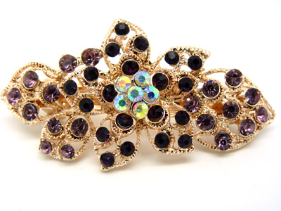 水钻合金蝴蝶结发夹顶夹发饰弹簧夹