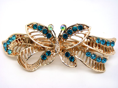 水钻合金蝴蝶结发夹顶夹发饰弹簧夹