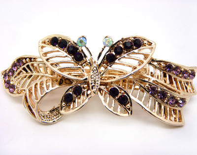 水钻合金蝴蝶结发夹顶夹发饰 