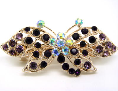 水钻合金蝴蝶结发夹顶夹发饰弹簧夹