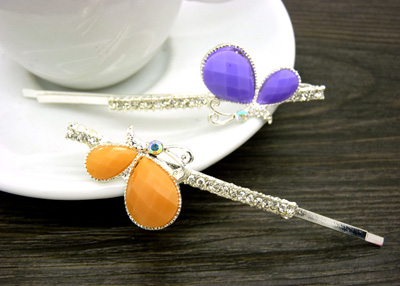 韩国正品 镶钻水晶石水钻合金发饰 边夹永久保色