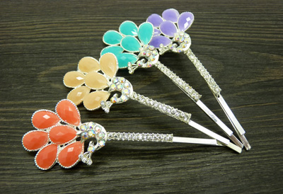 时尚精品女水钻合金发夹头饰一字夹发卡子发饰品韩国正品