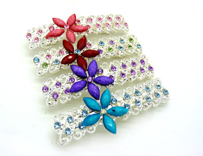 韩版头饰镶钻水晶发夹发饰 韩版锆石弹簧夹一字夹子