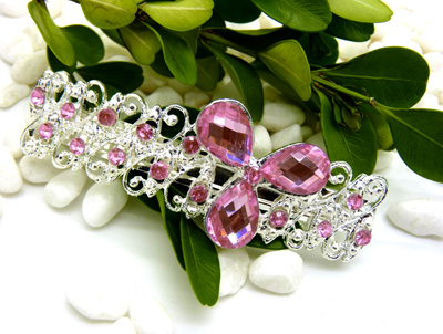 韩版头饰镶钻水晶发夹发饰 韩版锆石弹簧夹一字夹子