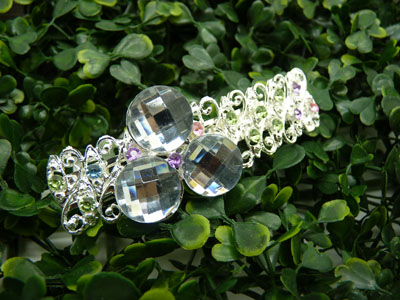 韩国弹簧夹锆石闪亮头饰 -弹簧夹（合金）