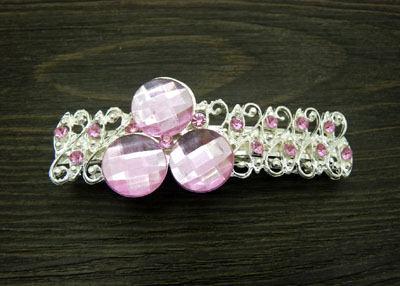 韩国弹簧夹锆石闪亮头饰 -弹簧夹（合金）水晶饰品