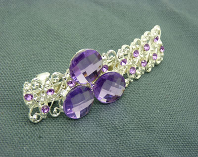  韩国弹簧夹锆石闪亮头饰 -弹簧夹（合金）水晶饰品