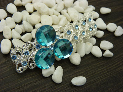 韩国弹簧夹锆石闪亮头饰 -弹簧夹（合金）水晶饰品