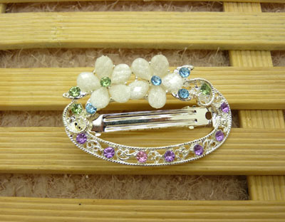 发饰韩版蝴蝶结水钻发夹 水晶发卡顶夹弹簧夹横夹一字夹头饰 -弹簧夹