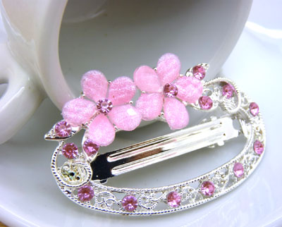  水晶发卡顶夹弹簧夹横夹一字夹头饰 -弹簧夹