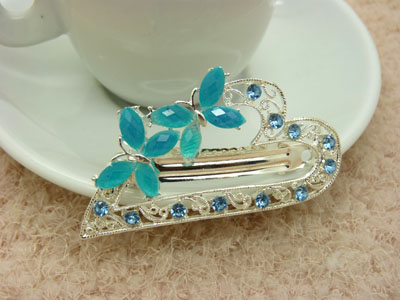 水晶发卡顶夹弹簧夹横夹一字夹头饰 -弹簧夹永久保色