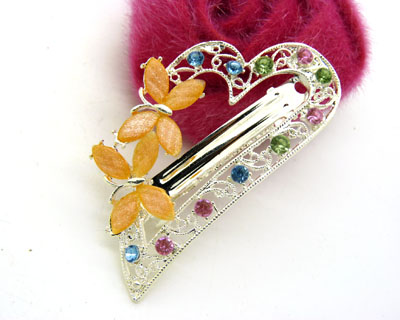 水晶发卡顶夹弹簧夹横夹一字夹头饰 -弹簧夹	永久保色