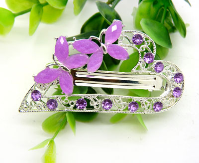 水晶发卡顶夹弹簧夹横夹一字夹头饰 -弹簧夹	永久保色