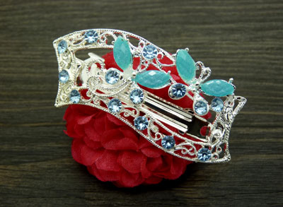 水晶发夹 韩版水钻发饰弹簧夹 韩国头饰 -弹簧夹永久保色