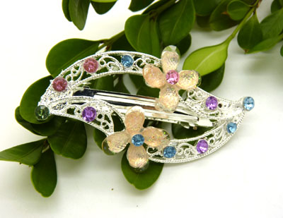 女人水钻发夹 发顶夹发夹弹簧夹发饰 头饰品 -弹簧夹永久保色