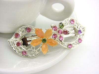 女人水钻发夹 发顶夹发夹弹簧夹发饰 头饰品 -弹簧夹	永久保色