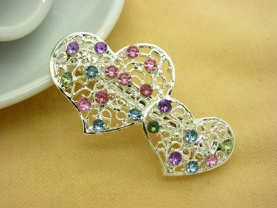 发夹弹簧夹合金水钻顶夹马尾夹-合金锆石弹簧夹永久保色