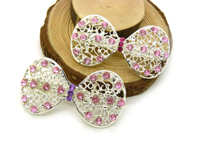 发夹弹簧夹合金水钻顶夹马尾夹-合金锆石弹簧夹	