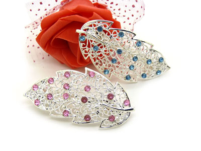 发夹弹簧夹合金水钻顶夹马尾夹-合金锆石弹簧夹	永久闪耀