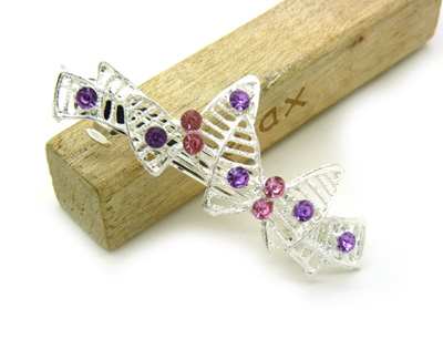 合金水钻水晶镂空发夹 顶夹 合金锆石横夹 -弹簧夹