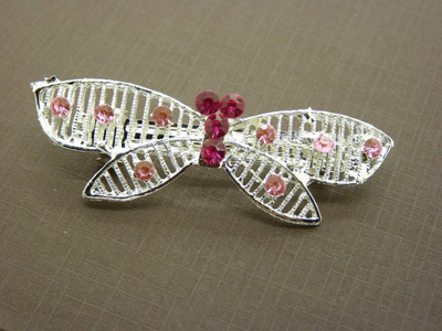 合金水钻水晶镂空发夹 顶夹 合金锆石横夹 -弹簧夹