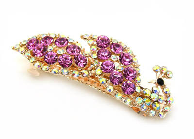  韩版亚克力盘发头饰弹簧夹 韩国正品 永久闪耀合金保色