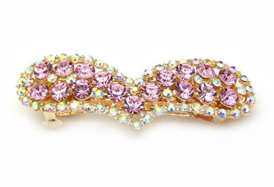  韩版亚克力盘发头饰弹簧夹 水钻镶钻 韩国正品永久闪耀合金保色