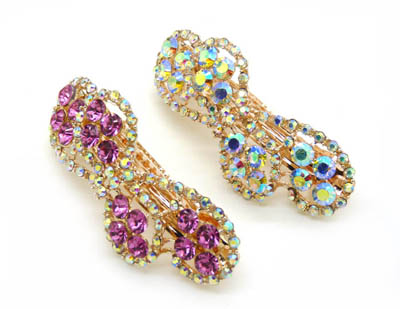 韩版亚克力盘发头饰弹簧夹永久闪耀 韩国正品  合金保色