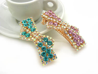 爱心个性树叶顶夹边夹 横夹弹簧夹韩国正品 永久闪耀 水钻镶钻