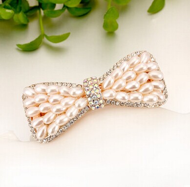 韩版珍珠发夹水钻盘发卡韩国发饰横夹-1	韩国正品永久闪耀合金保色