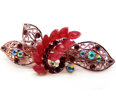 韩国发饰马尾夹头饰孔雀弹簧夹顶夹横夹-3  韩国正品 永久闪耀合金保色