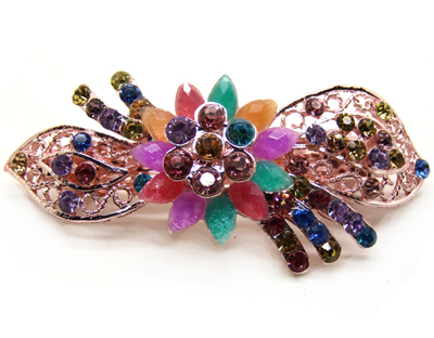 韩国发饰马尾夹头饰孔雀弹簧夹顶夹横夹-3	韩国正品永久闪耀合金保色