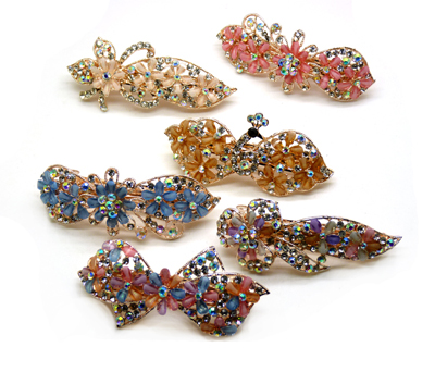 韩国发饰马尾夹头饰孔雀弹簧夹顶夹横夹-11	韩国正品永久闪耀