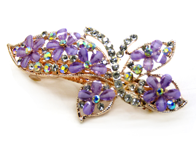 韩国发饰马尾夹头饰孔雀弹簧夹顶夹横夹-11	韩国正品 永久闪耀