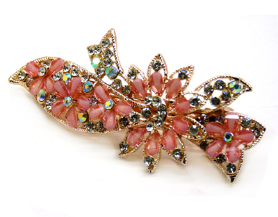 韩国发饰马尾夹头饰孔雀弹簧夹顶夹横夹-11	韩国正品 永久闪耀