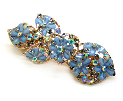 韩国发饰马尾夹头饰孔雀弹簧夹顶夹横夹-11  韩国正品 永久闪耀 合金保色