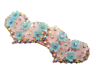 韩国发饰马尾夹头饰孔雀弹簧夹顶夹横夹-13  韩国正品永久闪耀合金保色