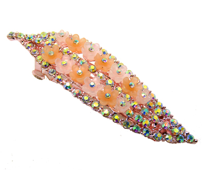 韩国发饰马尾夹头饰孔雀弹簧夹顶夹横夹-13	韩国正品永久闪耀 合金保色