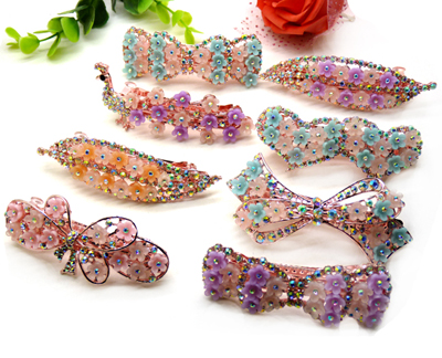 韩国发饰马尾夹头饰孔雀弹簧夹顶夹横夹-13韩国正品永久闪耀合金保色