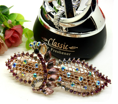 韩国发饰马尾夹头饰孔雀弹簧夹顶夹横夹-14  韩国正品永久闪耀合金保色