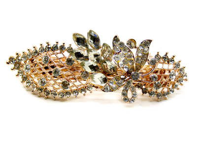 韩国发饰马尾夹头饰孔雀弹簧夹顶夹横夹-14   韩国正品永久闪耀合金保色