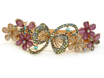 韩国发饰马尾夹头饰孔雀弹簧夹顶夹横夹-18   韩国正品 永久闪耀	