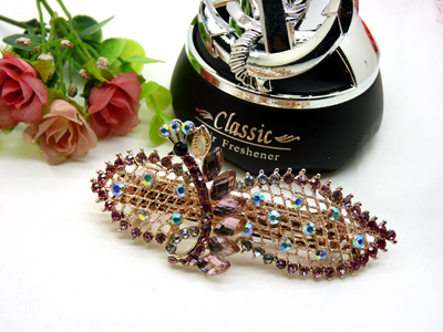 韩国发饰马尾夹头饰孔雀弹簧夹顶夹横夹-14  韩国正品  永久闪耀 合金保色