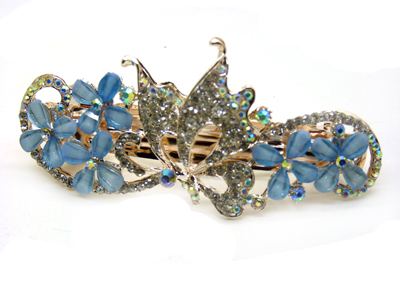 韩国发饰马尾夹头饰孔雀弹簧夹顶夹横夹-18	永久闪耀 韩国正品