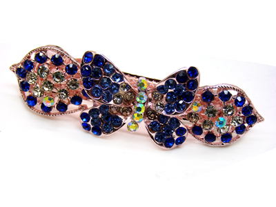 韩国发饰马尾夹头饰孔雀弹簧夹顶夹横夹-12  韩国正品 永久闪耀 合金保色