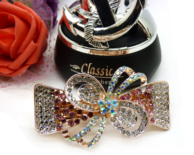 韩国发饰马尾夹头饰孔雀弹簧夹顶夹横夹-19	韩国正品永久闪耀 合金保色