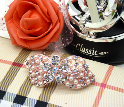 韩国发饰马尾夹头饰孔雀弹簧夹顶夹横夹-4  韩国正品永久闪耀 合金保色