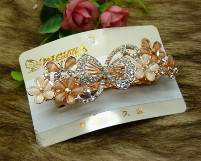 韩国发饰马尾夹头饰孔雀弹簧夹顶夹横夹-18	韩国正品 永久闪耀 