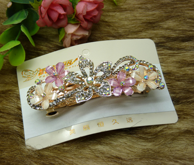 韩国发饰马尾夹头饰孔雀弹簧夹顶夹横夹-18  韩国正品 永久闪耀