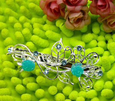 水钻镂空复古蝴蝶结发夹横夹顶夹韩国马尾夹 韩国正品 永久闪耀水钻镶钻